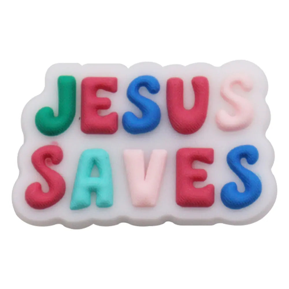 20PCS Jesus Saves Made In God's Image Life Is Good Christianity PVC crocs Decoration Buckle Charms