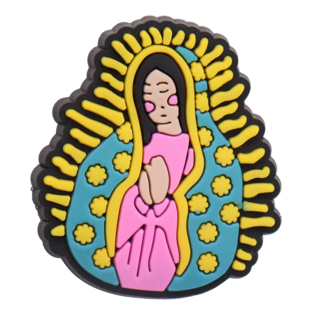 20PCS Jesus Saves Made In God's Image Life Is Good Christianity PVC crocs Decoration Buckle Charms