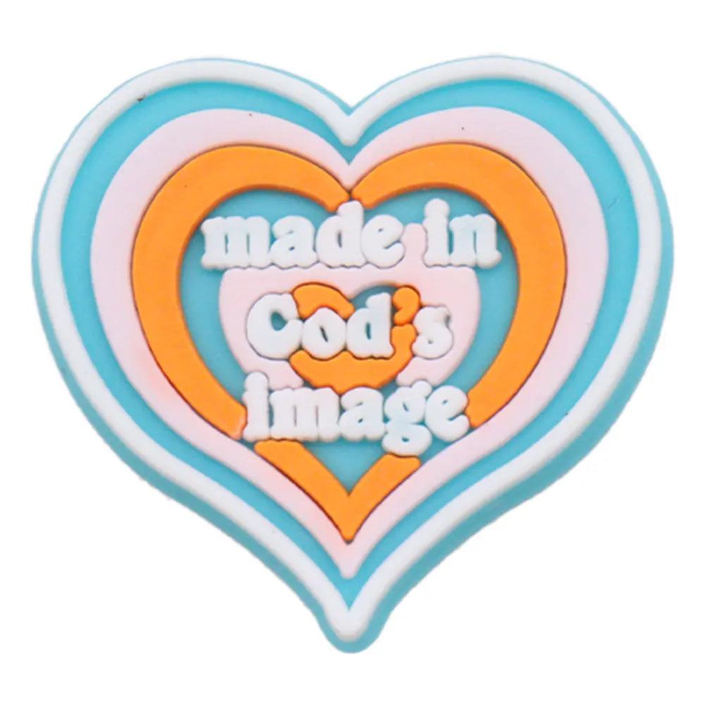 20PCS Jesus Saves Made In God's Image Life Is Good Christianity PVC crocs Decoration Buckle Charms
