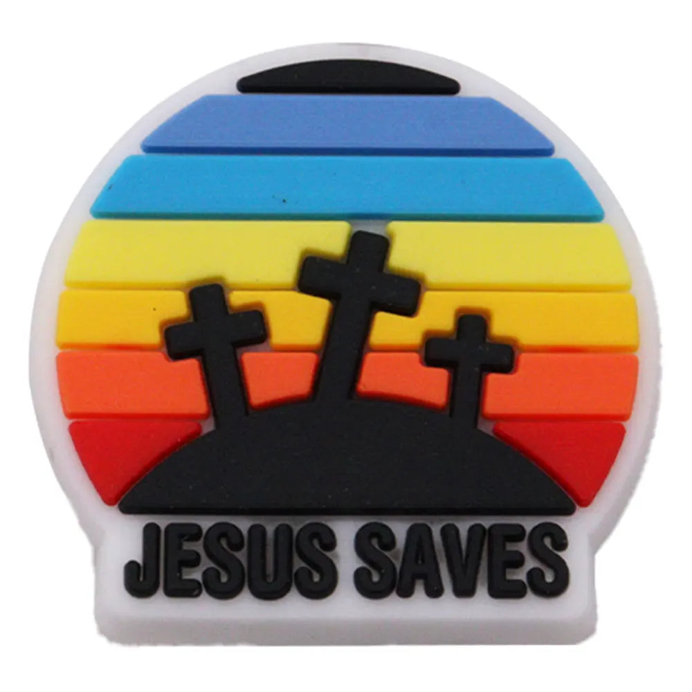 20PCS Jesus Saves Made In God's Image Life Is Good Christianity PVC crocs Decoration Buckle Charms