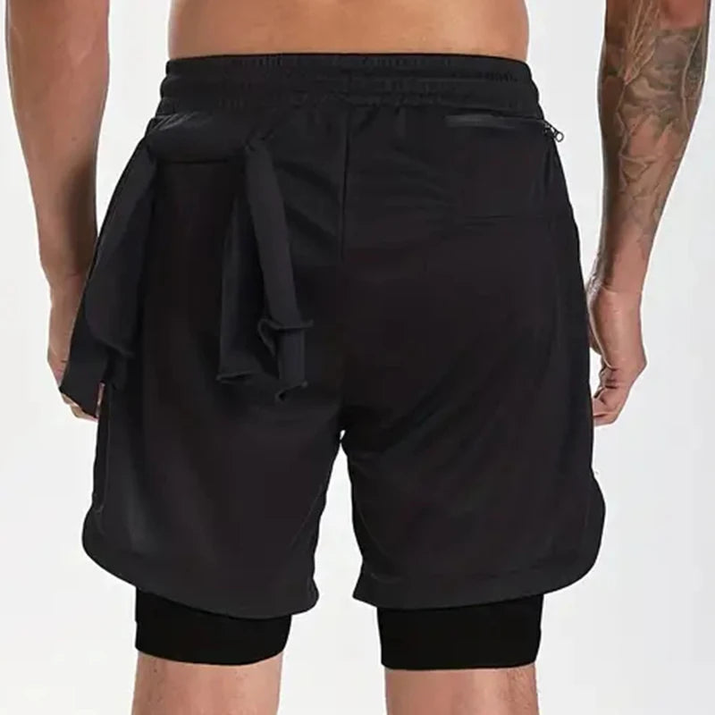 Print 2 in 1 Workout Shorts for Men Christian Gym Athletic Performance shorts