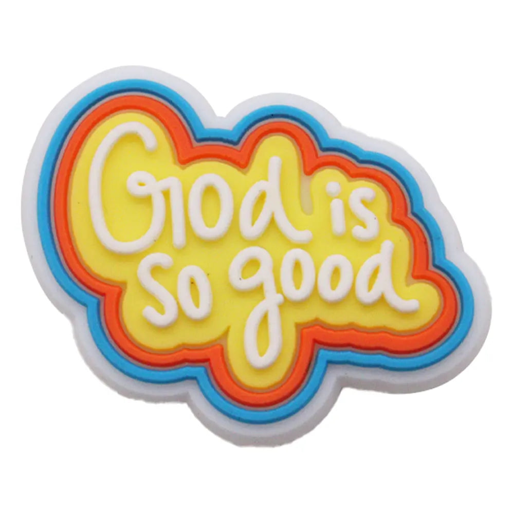 20PCS Jesus Saves Made In God's Image Life Is Good Christianity PVC crocs Decoration Buckle Charms