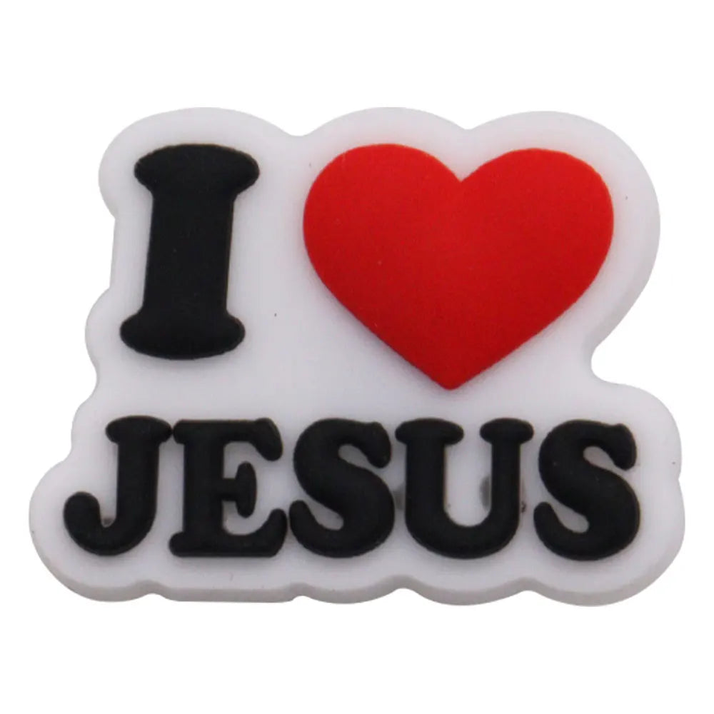 20PCS Jesus Saves Made In God's Image Life Is Good Christianity PVC crocs Decoration Buckle Charms